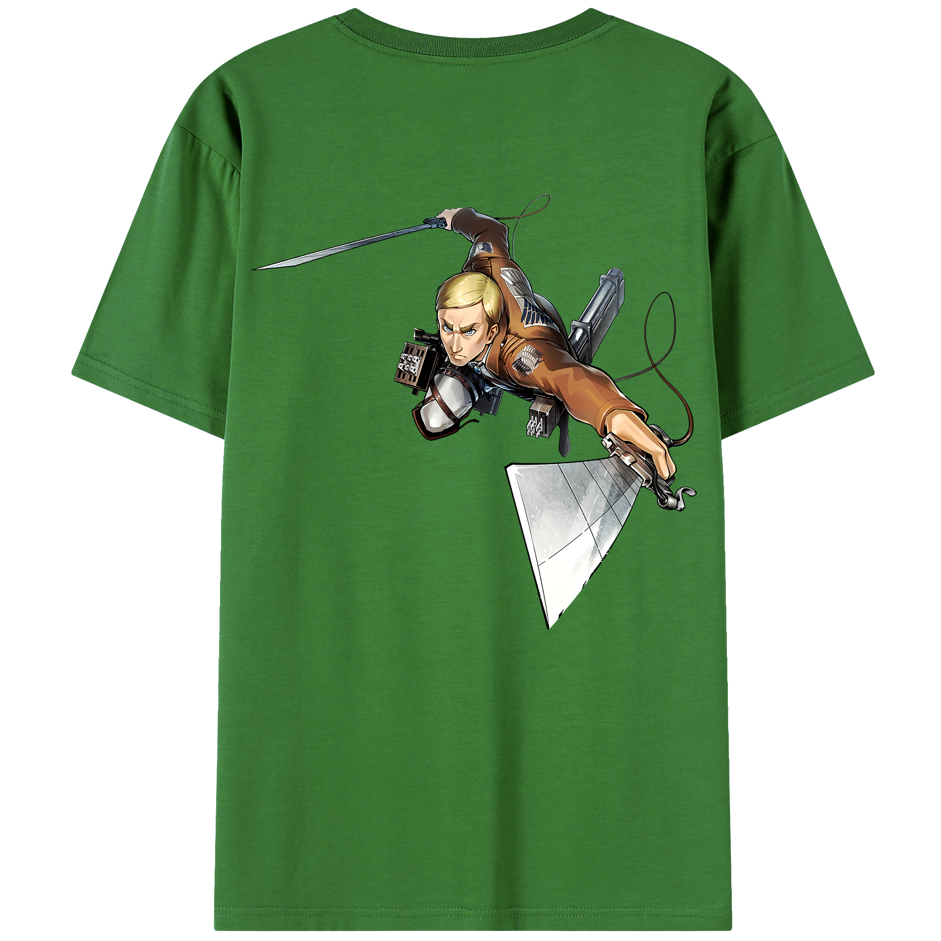 （画像用） 進撃の巨人 エルヴィン・スミス Attack on Titan Erwin Smith レディース半袖Tシャツ(バックプリント)